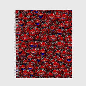 Тетрадь с принтом Какодемоны (pixel-art) в Новосибирске, 100% бумага | 48 листов, плотность листов — 60 г/м2, плотность картонной обложки — 250 г/м2. Листы скреплены сбоку удобной пружинной спиралью. Уголки страниц и обложки скругленные. Цвет линий — светло-серый
 | Тематика изображения на принте: doom | демон | дум