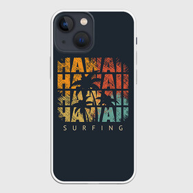 Чехол для iPhone 13 mini с принтом HAWAII в Новосибирске,  |  | Тематика изображения на принте: hawaii | гаваи | лето | океан | отдых | пальмы | пляж | серф