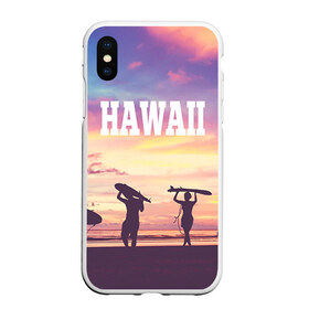 Чехол для iPhone XS Max матовый с принтом HAWAII 3 в Новосибирске, Силикон | Область печати: задняя сторона чехла, без боковых панелей | Тематика изображения на принте: hawaii | гаваи | лето | океан | отдых | пальмы | пляж | серф