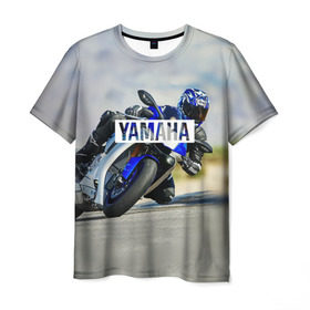 Мужская футболка 3D с принтом Yamaha 5 в Новосибирске, 100% полиэфир | прямой крой, круглый вырез горловины, длина до линии бедер | yamaha