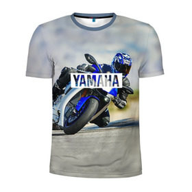 Мужская футболка 3D спортивная с принтом Yamaha 5 в Новосибирске, 100% полиэстер с улучшенными характеристиками | приталенный силуэт, круглая горловина, широкие плечи, сужается к линии бедра | yamaha