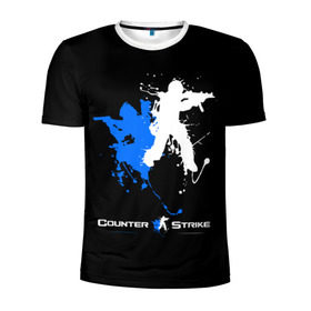 Мужская футболка 3D спортивная с принтом CS GO в Новосибирске, 100% полиэстер с улучшенными характеристиками | приталенный силуэт, круглая горловина, широкие плечи, сужается к линии бедра | cs | cs go | csgo | go | го | контр страйк | контра | кс | кс го | ксго | спецназ | террористы