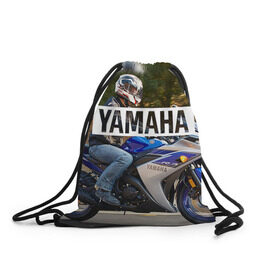 Рюкзак-мешок 3D с принтом Yamaha 2 в Новосибирске, 100% полиэстер | плотность ткани — 200 г/м2, размер — 35 х 45 см; лямки — толстые шнурки, застежка на шнуровке, без карманов и подкладки | yamaha