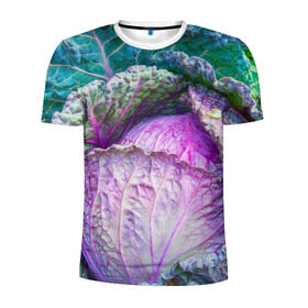 Мужская футболка 3D спортивная с принтом Капуста в Новосибирске, 100% полиэстер с улучшенными характеристиками | приталенный силуэт, круглая горловина, широкие плечи, сужается к линии бедра | дача | еда | зелень | капуста | овощи | огород | растения | цветная капуста