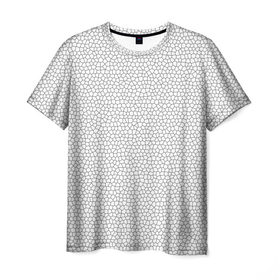 Мужская футболка 3D с принтом Витраж Белый в Новосибирске, 100% полиэфир | прямой крой, круглый вырез горловины, длина до линии бедер | Тематика изображения на принте: texture | белый | витраж | текстура