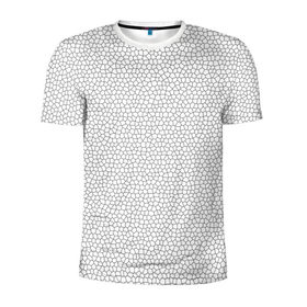 Мужская футболка 3D спортивная с принтом Витраж Белый в Новосибирске, 100% полиэстер с улучшенными характеристиками | приталенный силуэт, круглая горловина, широкие плечи, сужается к линии бедра | Тематика изображения на принте: texture | белый | витраж | текстура