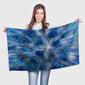 Флаг 3D с принтом Синие узоры в Новосибирске, 100% полиэстер | плотность ткани — 95 г/м2, размер — 67 х 109 см. Принт наносится с одной стороны | абстракция | арт | новые узоры | рисунок | синие узор | текстура | темные | узоры