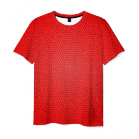 Мужская футболка 3D с принтом Витраж Красный в Новосибирске, 100% полиэфир | прямой крой, круглый вырез горловины, длина до линии бедер | texture | витраж | красный | текстура
