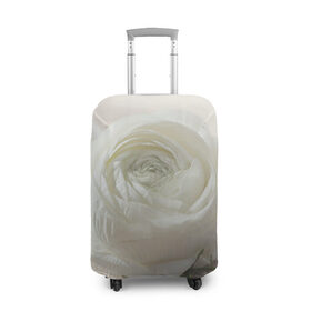 Чехол для чемодана 3D с принтом Белый цветок в Новосибирске, 86% полиэфир, 14% спандекс | двустороннее нанесение принта, прорези для ручек и колес | 