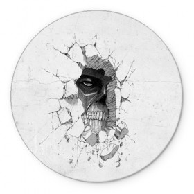 Коврик круглый с принтом Titan в Новосибирске, резина и полиэстер | круглая форма, изображение наносится на всю лицевую часть | attack on titan | атака титанов | вторжение гигантов