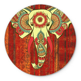 Коврик круглый с принтом Индия 4 в Новосибирске, резина и полиэстер | круглая форма, изображение наносится на всю лицевую часть | india | индия | индуизм | кришна | слон