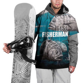 Накидка на куртку 3D с принтом Лучший рыбак в Новосибирске, 100% полиэстер |  | best | fish | fisherman | fishing | river | the sky | volga | water | вода | волна | лучший | небо | река | рыба | рыбак | рыбалка