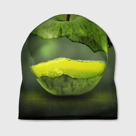Шапка 3D с принтом Яблоко в Новосибирске, 100% полиэстер | универсальный размер, печать по всей поверхности изделия | арт | зеленый | новые | улитка | фантастика | фрукты | яблоко