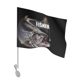 Флаг для автомобиля с принтом Лучший рыбак в Новосибирске, 100% полиэстер | Размер: 30*21 см | background | best fisherman | black | fish | fishing | sturgeon | лучший рыбак | осетр | рыба | рыбалка | фон | черный