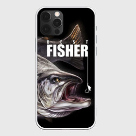 Чехол для iPhone 12 Pro Max с принтом Лучший рыбак в Новосибирске, Силикон |  | Тематика изображения на принте: background | best fisherman | black | fish | fishing | sturgeon | лучший рыбак | осетр | рыба | рыбалка | фон | черный