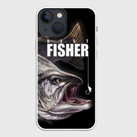 Чехол для iPhone 13 mini с принтом Лучший рыбак в Новосибирске,  |  | background | best fisherman | black | fish | fishing | sturgeon | лучший рыбак | осетр | рыба | рыбалка | фон | черный