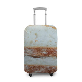 Чехол для чемодана 3D с принтом Хлеб в Новосибирске, 86% полиэфир, 14% спандекс | двустороннее нанесение принта, прорези для ручек и колес | батон | булка | булочка | выпечка | еда | кулинария | кусочек | мука | хлеб
