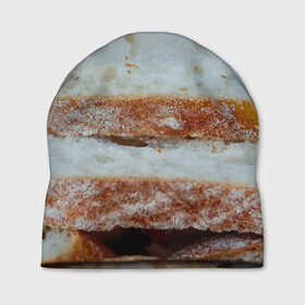 Шапка 3D с принтом Хлеб в Новосибирске, 100% полиэстер | универсальный размер, печать по всей поверхности изделия | батон | булка | булочка | выпечка | еда | кулинария | кусочек | мука | хлеб