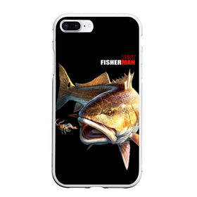 Чехол для iPhone 7Plus/8 Plus матовый с принтом Лучший рыбак в Новосибирске, Силикон | Область печати: задняя сторона чехла, без боковых панелей | background | best fisherman | black | fish | fishing | лучший рыбак | рыба | рыбалка | фон | черный