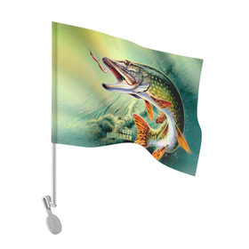 Флаг для автомобиля с принтом Лучший рыбак в Новосибирске, 100% полиэстер | Размер: 30*21 см | bait | best fisherman | driftwood | fish | fishing | hook | pike | river bottom | water | вода | дно | коряга | крючок | лучший рыбак | наживка | река | рыба | рыбалка | щука