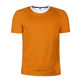 Мужская футболка 3D спортивная с принтом Витраж Оранжевый в Новосибирске, 100% полиэстер с улучшенными характеристиками | приталенный силуэт, круглая горловина, широкие плечи, сужается к линии бедра | texture | витраж | оранжевый | текстура