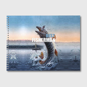 Альбом для рисования с принтом Лучший рыбак в Новосибирске, 100% бумага
 | матовая бумага, плотность 200 мг. | bait | best fisherman | boat | fish | fishing | hook | morning | pike | river | water | вода | крючок | лодка | лучший рыбак | наживка | река | рыба | рыбалка | утро | щука