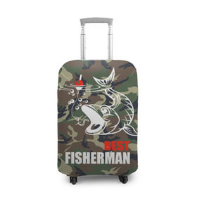 Чехол для чемодана 3D с принтом Лучший рыбак в Новосибирске, 86% полиэфир, 14% спандекс | двустороннее нанесение принта, прорези для ручек и колес | bait | best fisherman | boat | fish | fishing | hook | morning | pike | river | water | вода | камуфляж | лучший рыбак | наживка | поплавок | пузыри | рыба | рыбалка | червяк