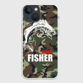 Чехол для iPhone 13 mini с принтом Лучший рыбак в Новосибирске,  |  | best fisherman | camouflage | fish | fishing | камуфляж | лучший рыбак | рыба | рыбалка