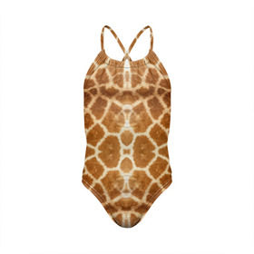 Детский купальник 3D с принтом Шкура Жирафа в Новосибирске, Полиэстер 85%, Спандекс 15% | Слитный крой, подклад по переду изделия, узкие бретели | Тематика изображения на принте: textures | животное | жираф | текстура