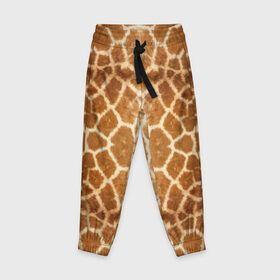 Детские брюки 3D с принтом Шкура Жирафа в Новосибирске, 100% полиэстер | манжеты по низу, эластичный пояс регулируется шнурком, по бокам два кармана без застежек, внутренняя часть кармана из мелкой сетки | textures | животное | жираф | текстура