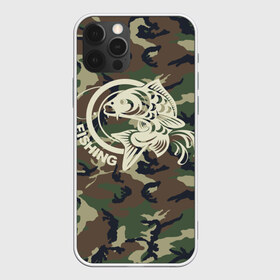 Чехол для iPhone 12 Pro Max с принтом Рыбалка в Новосибирске, Силикон |  | camouflage | fish | fishing | fishing line | hook | камуфляж | крючок | леска | рыба | рыбалка