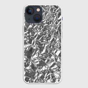 Чехол для iPhone 13 mini с принтом Silver в Новосибирске,  |  | silver | texture | драгоценный | металл | серебро | текстура