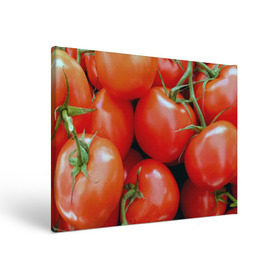 Холст прямоугольный с принтом Томаты в Новосибирске, 100% ПВХ |  | дача | еда | зелень | красный | овощи | огород | помидоры | томаты