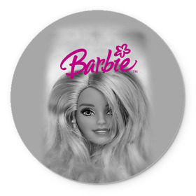 Коврик круглый с принтом Кукла барби в Новосибирске, резина и полиэстер | круглая форма, изображение наносится на всю лицевую часть | barbie | барби | кукла