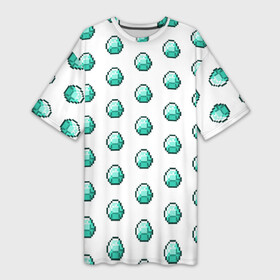 Платье-футболка 3D с принтом Minecraft diamond в Новосибирске,  |  | майнкрафт