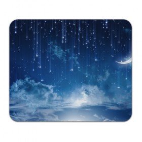 Коврик прямоугольный с принтом Ночное небо и звёзда в Новосибирске, натуральный каучук | размер 230 х 185 мм; запечатка лицевой стороны | звёзды | небо | ночной | облака | синий