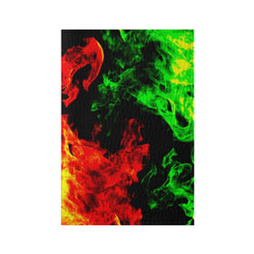 Обложка для паспорта матовая кожа с принтом Огненная битва в Новосибирске, натуральная матовая кожа | размер 19,3 х 13,7 см; прозрачные пластиковые крепления | Тематика изображения на принте: дым | зеленый | красный | огонь