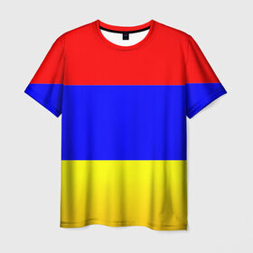 Мужская футболка 3D с принтом Армения в Новосибирске, 100% полиэфир | прямой крой, круглый вырез горловины, длина до линии бедер | Тематика изображения на принте: 