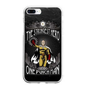 Чехол для iPhone 7Plus/8 Plus матовый с принтом One Punch Man в Новосибирске, Силикон | Область печати: задняя сторона чехла, без боковых панелей | one punch man | saitama | ванпанчмен | сайтама