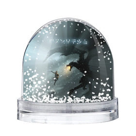 Снежный шар с принтом Skyrim в Новосибирске, Пластик | Изображение внутри шара печатается на глянцевой фотобумаге с двух сторон | rpg | tes | the elder scrolls | алдуин | довакиин | дракон | зима | скайрим | снег