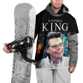 Накидка на куртку 3D с принтом Стивен Кинг - Король ужасов в Новосибирске, 100% полиэстер |  | Тематика изображения на принте: король ужасов | писатель | триллер | ужасы