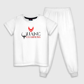 Детская пижама хлопок с принтом Quake is back! в Новосибирске, 100% хлопок |  брюки и футболка прямого кроя, без карманов, на брюках мягкая резинка на поясе и по низу штанин
 | q1 | q2 | q3 | quake | квейк | крылья | олд | череп