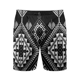 Мужские шорты 3D спортивные с принтом Индейские мотивы в Новосибирске,  |  | вышивка | орнамент | свитер | черно белый
