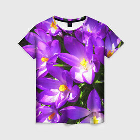 Женская футболка 3D с принтом Сиреневая прелесть в Новосибирске, 100% полиэфир ( синтетическое хлопкоподобное полотно) | прямой крой, круглый вырез горловины, длина до линии бедер | лепестки | прикольные картинки | сиреневый | цветочки | цветы
