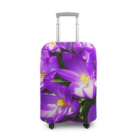 Чехол для чемодана 3D с принтом Сиреневая прелесть в Новосибирске, 86% полиэфир, 14% спандекс | двустороннее нанесение принта, прорези для ручек и колес | лепестки | прикольные картинки | сиреневый | цветочки | цветы