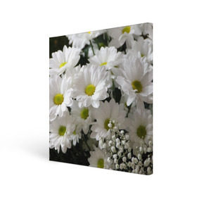 Холст квадратный с принтом Белоснежное цветение в Новосибирске, 100% ПВХ |  | Тематика изображения на принте: ландыши | лепестки | прикольные картинки | ромашки | цветочки | цветы