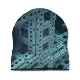 Шапка 3D с принтом Фрактал в Новосибирске, 100% полиэстер | универсальный размер, печать по всей поверхности изделия | 