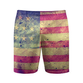 Мужские шорты 3D спортивные с принтом Америка в Новосибирске,  |  | grunge | америка | сша | флаг