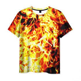 Мужская футболка 3D с принтом Пожар в Новосибирске, 100% полиэфир | прямой крой, круглый вырез горловины, длина до линии бедер | огонь