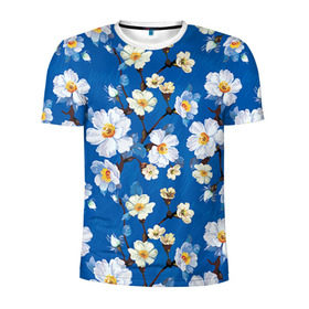 Мужская футболка 3D спортивная с принтом Цветы ретро 5 в Новосибирске, 100% полиэстер с улучшенными характеристиками | приталенный силуэт, круглая горловина, широкие плечи, сужается к линии бедра |   | винтаж | прованс | роза | роспись | узор | цветок | цветы